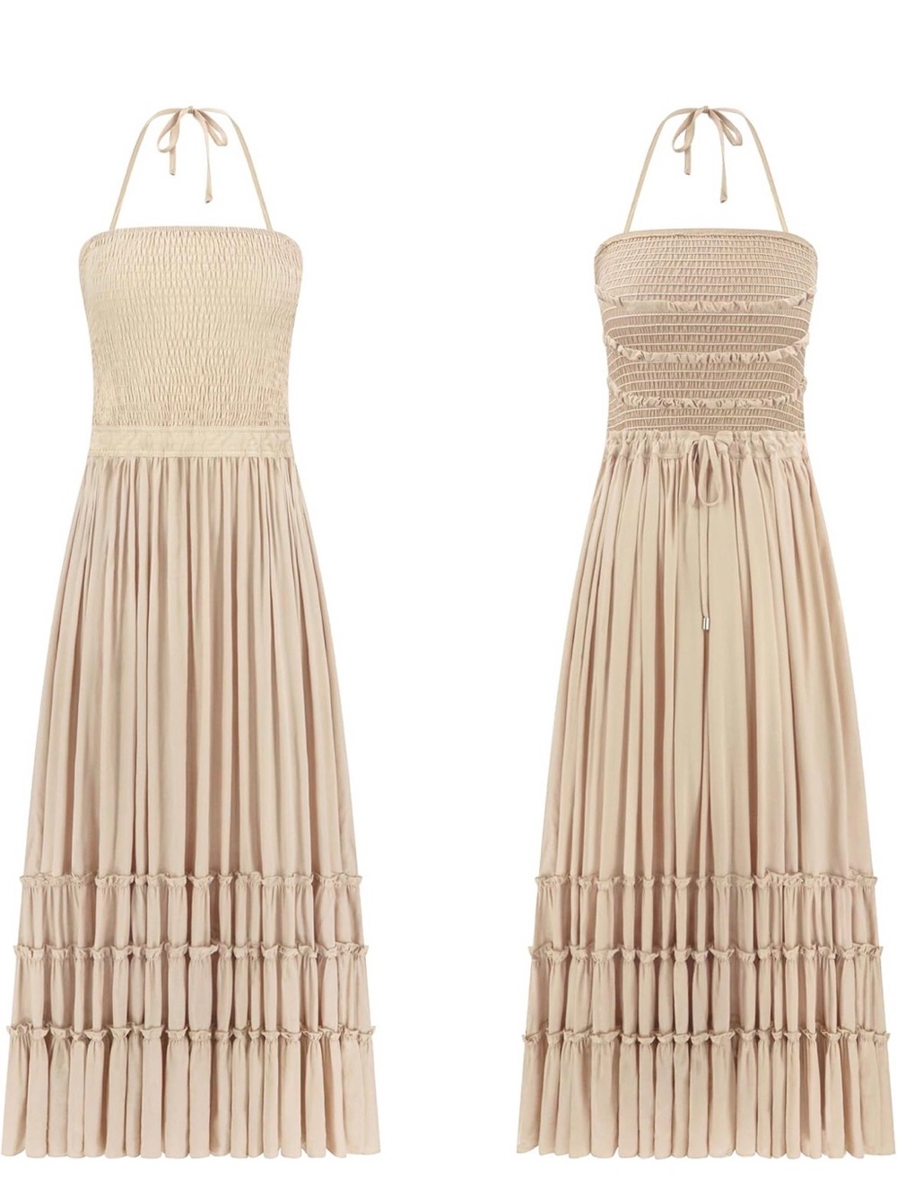 Apricot Boho Maxi with adjustable waist size Small